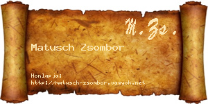 Matusch Zsombor névjegykártya